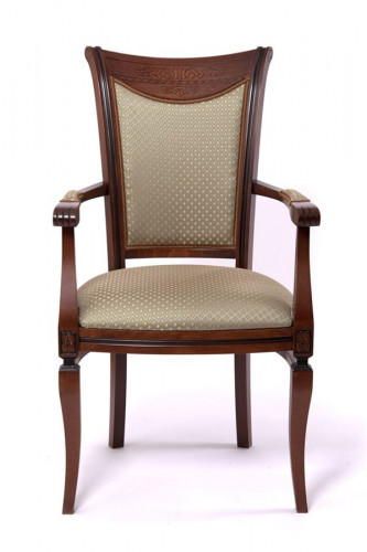 Кресло "Милорд №11-S" (Темный орех + патина/ткань Luiza com NEFRIT)