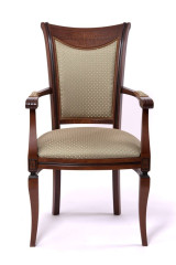 Кресло "Милорд №11-S" (Темный орех + патина/ткань Luiza com NEFRIT)