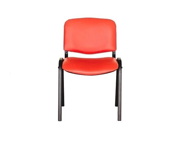 Стул для посетителей ИЗО черный каркас кожзам V27 красный