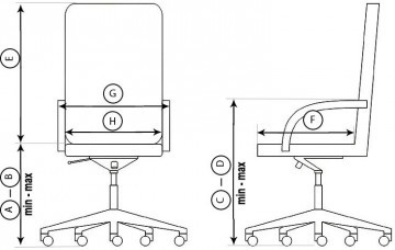 Кресло на колесах Менеджер стандарт кожа черная
