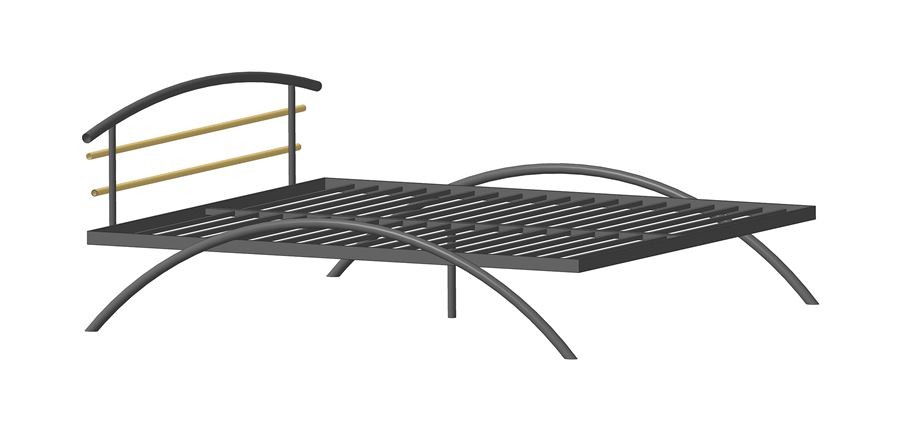 Кровать двуспальная САКУРА (160х200/металлическое основание) Белый