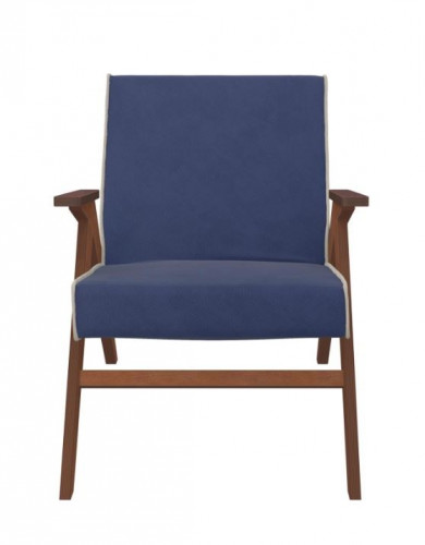 Кресло "Вест" (Орех, ткань Verona Denim Blue, кант Verona Light Grey )