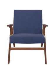 Кресло "Вест" (Орех, ткань Verona Denim Blue, кант Verona Light Grey )