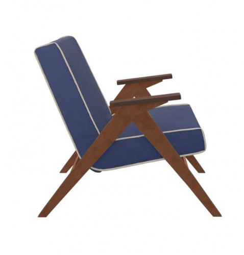 Кресло "Вест" (Орех, ткань Verona Denim Blue, кант Verona Light Grey )