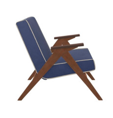 Кресло "Вест" (Орех, ткань Verona Denim Blue, кант Verona Light Grey )