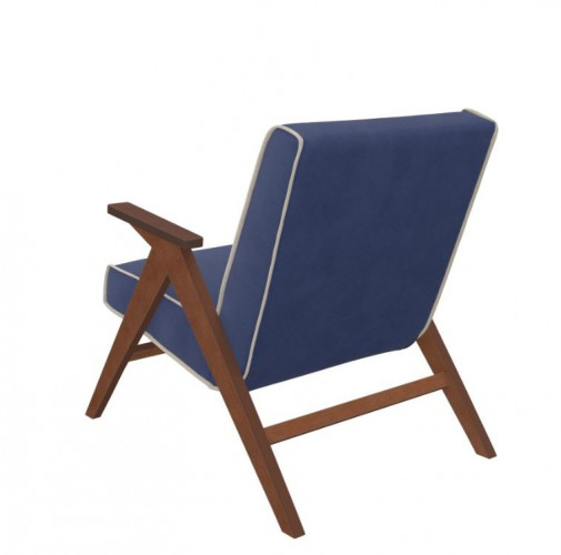 Кресло "Вест" (Орех, ткань Verona Denim Blue, кант Verona Light Grey )