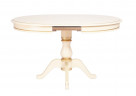 Стол "Фабрицио-1" раздвижной (D 820 / Цвет дерева: Тон 10 Слоновая кость RAL 1015 + патина золото)
