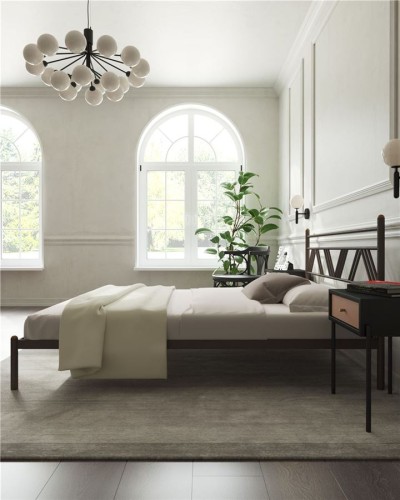 Кровать "Монблан" (120х200/ноги металл/цвет Коричневый бархат)