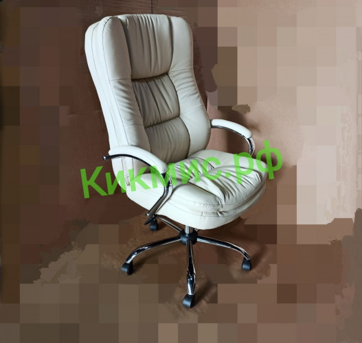 Кресло руководителя Авокадо (экокожа крем/хром) ИМ