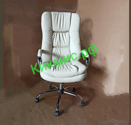 Кресло руководителя Авокадо (экокожа крем/хром) ИМ