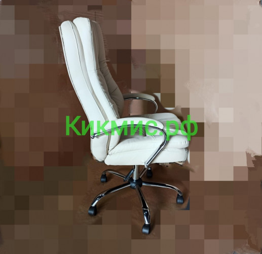 Кресло руководителя Авокадо (экокожа крем/хром) ИМ