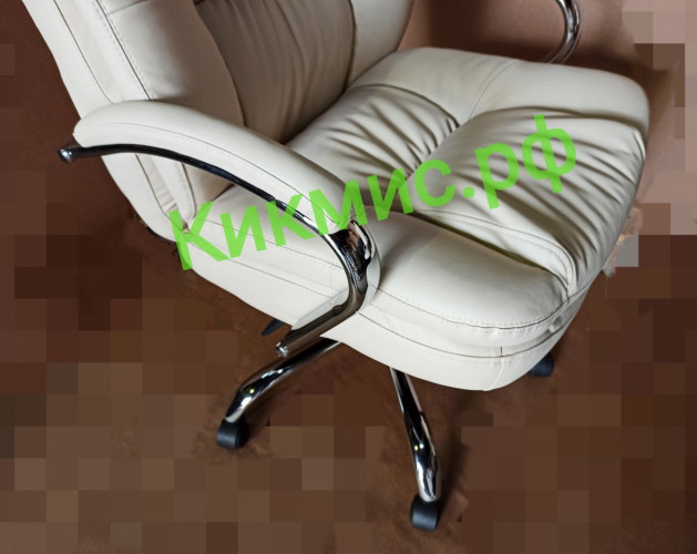 Кресло руководителя Авокадо (экокожа крем/хром) ИМ