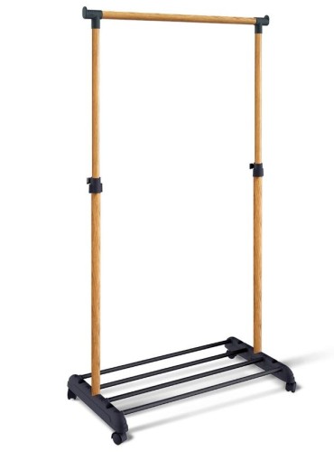 Стойка для одежды 4345 Sheffilton (металл-пластик/черный-светлый орех)