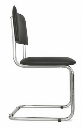 Стул Сильвия хром кож/зам (черный)
