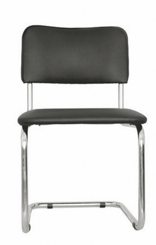 Стул Сильвия хром кож/зам (черный)