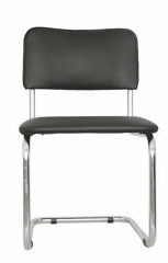 Стул Сильвия хром кож/зам (черный)