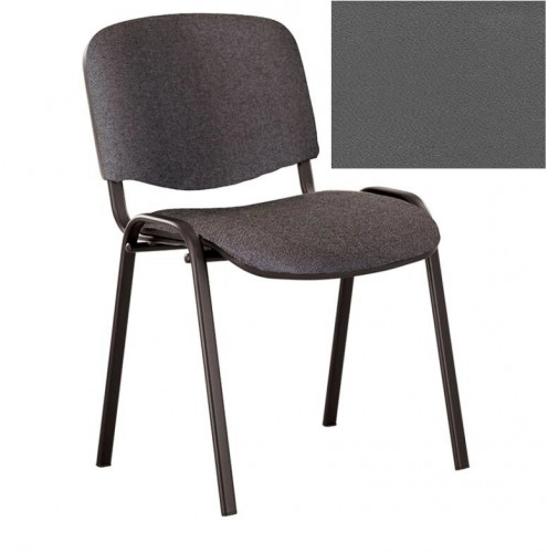 Стул для посетителей ИЗО черный каркас кожзам V2 т. серый