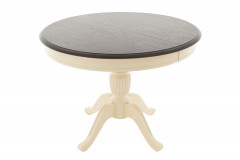 Стол "Леонардо-1 Комби" раздвижной (D 1000 / Тон 7 Темный орех/Тон 10 Слоновая кость R1015)