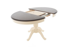 Стол "Леонардо-1 Комби" раздвижной (D 1000 / Тон 7 Темный орех/Тон 10 Слоновая кость R1015)