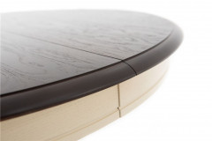 Стол "Леонардо-1 Комби" раздвижной (D 1000 / Тон 7 Темный орех/Тон 10 Слоновая кость R1015)