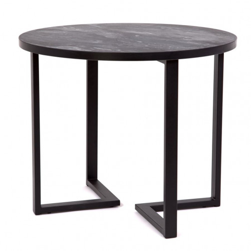 Стол круглый "Лофт Зиг-Заг" (ЛДСП 32 мм /Гранит темный 1571/ кромка чёрная)