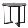 Стол круглый "Лофт Зиг-Заг" (ЛДСП 32 мм /Гранит темный 1571/ кромка чёрная)