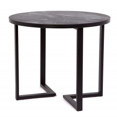 Стол круглый "Лофт Зиг-Заг" (ЛДСП 32 мм /Гранит темный 1571/ кромка чёрная)