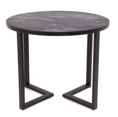 Стол круглый "Лофт Зиг-Заг" (ЛДСП 32 мм /Гранит темный 1571/ кромка чёрная)