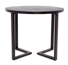 Стол круглый "Лофт Зиг-Заг" (ЛДСП 32 мм /Гранит темный 1571/ кромка чёрная)