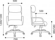 Кресло руководителя Надир стандарт кожа (черная)