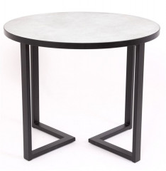 Стол круглый "Лофт Зиг-Заг" (ЛДСП 32 мм /Мрамор сетте 1468/ кромка чёрная)