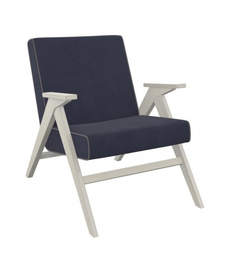 Кресло "Вест" (Дуб шампань/ ткань Verona Denim Blue, кант Verona Light Grey)