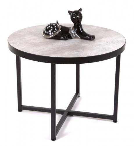 Стол журнальный круглый "Лофт 60" (ЛДСП 32 мм /Ателье св./ кромка чёрная)