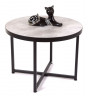 Стол журнальный круглый "Лофт 60" (ЛДСП 32 мм /Ателье св./ кромка чёрная)