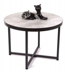 Стол журнальный круглый "Лофт 60" (ЛДСП 32 мм /Ателье св./ кромка чёрная)