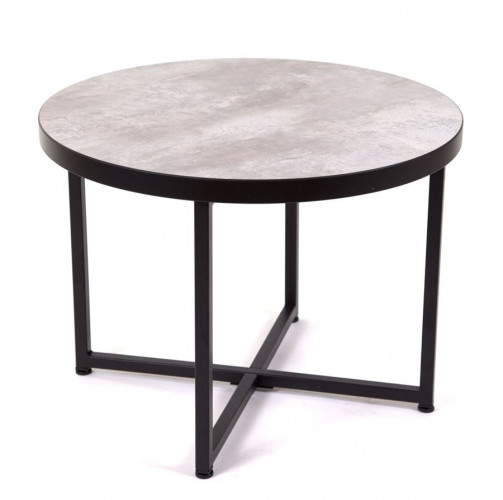 Стол журнальный круглый "Лофт 60" (ЛДСП 32 мм /Ателье св./ кромка чёрная)