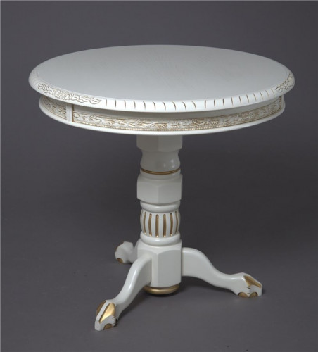 Кофейный стол "Милорд-d70" (1013+патина золото) Слоновая кость