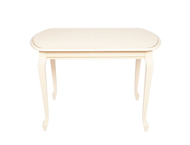 Стол "Прага 110" раздвижной (1100х700 / Цвет дерева: Тон 10 Слоновая кость RAL 1015 + патина золото)