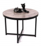 Стол журнальный круглый "Лофт 60" (ЛДСП 32 мм /Боб пайн/ кромка чёрная)