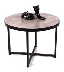 Стол журнальный круглый "Лофт 60" (ЛДСП 32 мм /Боб пайн/ кромка чёрная)