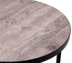 Стол журнальный круглый "Лофт 60" (ЛДСП 32 мм /Боб пайн/ кромка чёрная)