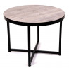 Стол журнальный круглый "Лофт 60" (ЛДСП 32 мм /Боб пайн/ кромка чёрная)