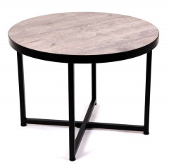 Стол журнальный круглый "Лофт 60" (ЛДСП 32 мм /Боб пайн/ кромка чёрная)