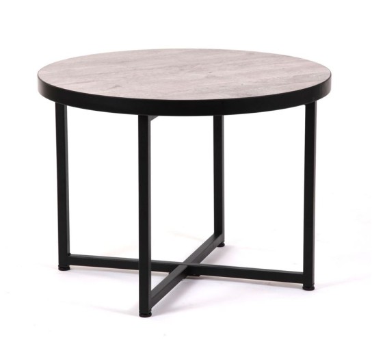 Стол журнальный круглый "Лофт 60" (ЛДСП 32 мм /Боб пайн/ кромка чёрная)