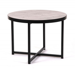 Стол журнальный круглый "Лофт 60" (ЛДСП 32 мм /Боб пайн/ кромка чёрная)