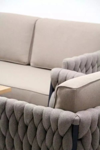 Плетеный комплект мебели с диваном из роупа MARRAKESH GREY (АНТРАЦИТ) KWA