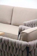 Плетеный комплект мебели с диваном из роупа MARRAKESH GREY (АНТРАЦИТ) KWA