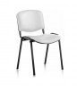 Стул для посетителей ИЗО черный каркас кожзам V1 белый