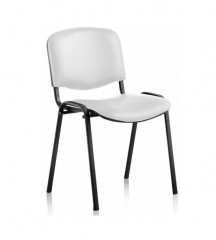 Стул для посетителей ИЗО черный каркас кожзам V1 белый