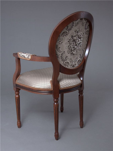 Кресло "Милорд-15" (Темный орех+патина /ткань Luiza Mocco)